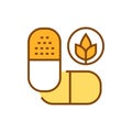Natural herbal pills icon. Pharmacy vector illustration Royalty Free Stock Photo