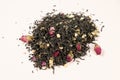 Natural Herbal Tea Blend. Black Tea with Ginseng and Rose. Royalty Free Stock Photo