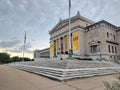 Natural History Museum Building in Downtown Chicago, Illinois, US, Neoclassical Exterior on a Cloudy Day, Big Stairs, No people