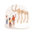 Natural history museum trip isolated cartoon vector illustration.