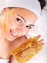 Natural homemade organic facial masks of honey. Royalty Free Stock Photo