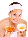 Natural homemade organic facial masks of honey. Royalty Free Stock Photo