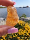 Natural Honey Calcite Geode Gems Lake Stones Gems River Water Rocks