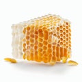 Natural honey comb over white background Royalty Free Stock Photo