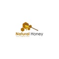 Natural honey logo design vector graphics