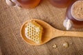 Natural Honeycombs with wooden spoon