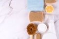 Natural household cleaners made of simple eco ingredients Royalty Free Stock Photo