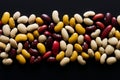 Natural hues of beans stand out on a bright, minimalist backdrop