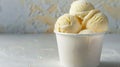 Natural ice cream in a cup. Cup with scoops of ice cream Royalty Free Stock Photo