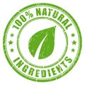 Natural ingredients rubber stamp Royalty Free Stock Photo