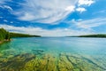 natural inviting landscape view of Bruce Peninsula national park at Lake Huron with crystal clear turquoise, tranquil fresh water