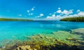 Natural inviting landscape view of Bruce Peninsula park at Georgian bay, Lake Huron with crystal clear turquoise, tranquil fresh w