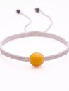 Natural Jade gemstone bracelet on white background