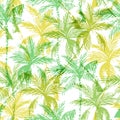 Natural jungle seamless pattern. Abstract tropical background: palm trees silhouettes Royalty Free Stock Photo