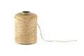 Natural jute twine string over white background Royalty Free Stock Photo