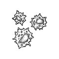 Natural killer cell isolated on white background. Hand drawn scientific microbiology vector illustration in sketch style. Adaptive Royalty Free Stock Photo