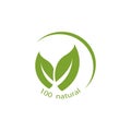 100% natural label, with curves, get beautiful logos. Vector ill Royalty Free Stock Photo