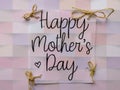 Natural label with happy mothers day. Royalty Free Stock Photo
