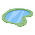 Natural lake icon, isometric style