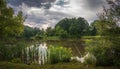 Natural lake scenic with cloudy sky Royalty Free Stock Photo