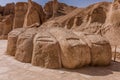 A giant foot sculpture near the Al Khobar Caves Jebel Qarah, Al Hofuf, Saudi Arabia