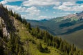 Natural landscape - Bow River Valley, Rocky Mountains. Summer tourism in the mountains Royalty Free Stock Photo