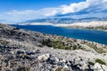 Beautiful blue sky with clouds over white mountains Royalty Free Stock Photo