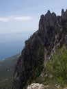 Natural landscape on Mount Ah-Petri in Crimea Royalty Free Stock Photo