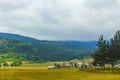 Natural landscape mountains hills and agricultural areas while driving Croatia Royalty Free Stock Photo