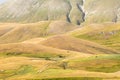 Natural landscape of the plain of Castelluccio di Norcia. Apennines, Umbria, Italy Royalty Free Stock Photo