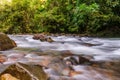 Natural landscape with river water running over rocks Royalty Free Stock Photo