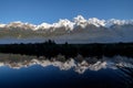 Natural landscape scenery of Mirror Lakes along Te Anau to Milford Sound highway, Southland, New Zealand Royalty Free Stock Photo