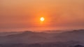 Natural landscape scenery of sunrising over mountains