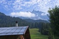 Natural landscape, Small village houses around Dolomites Alps, Italy, Europe