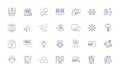 Natural language processing line icons collection. NLP, Syntax, Semantics, Grammar, Parsing, Tokenization, Sentiment Royalty Free Stock Photo