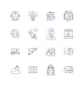Natural language processing line icons collection. Semantics, Syntax, Morphology, Parsing, Sentiment, Discourse, Lexicon Royalty Free Stock Photo