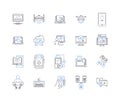 Natural language processing line icons collection. Sentiment, Parsing, Tokenization, Stemming, Morphology, Part-of