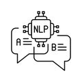 Natural Language Processing, NLP line icon