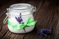 Natural lavender and coconut body butter DIY Royalty Free Stock Photo