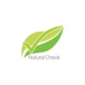 Natural leaf check symbol vector