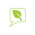 Natural leaf food talk forum symbol vector