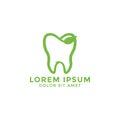 Natural leaf tooth logo icon design template vector