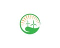 Natural leaf Wind turbines logo design