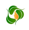 Natural leafs and fashion logo