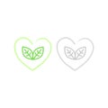 Natural Leaves Heart Shape Vector Logo, Sign, Symbol Royalty Free Stock Photo