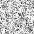 Natural leaves vector seamless pattern. Hand drawn