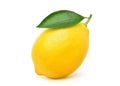 Natural Lemon fruit with green leaf