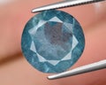 natural light blue aquamarine beryl gem on the background Royalty Free Stock Photo