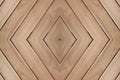 Natural light brown teak wood panel with abstract diamond pattern