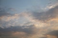 Natural light colored clouds and sky.